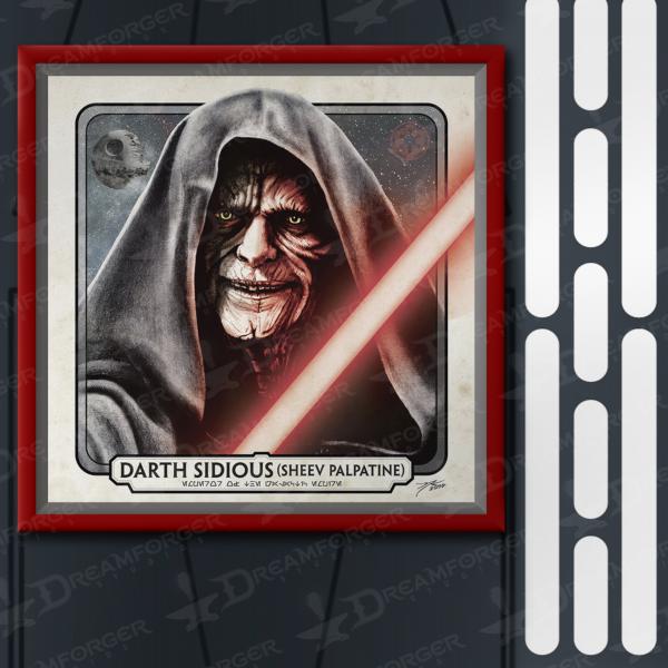 Darth Sidious (Sheev Palpatine), Sith Lord Emperor 6" x 6" Hand-Drawn Custom Art • Limited Giclee Print picture