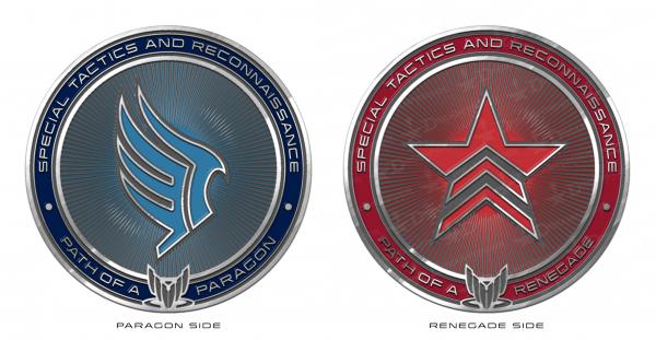 Mass Effect "Paragon/Renegade" Morality Metal Coin (with Glow-In-The-Dark Enamel) [PREORDER] picture