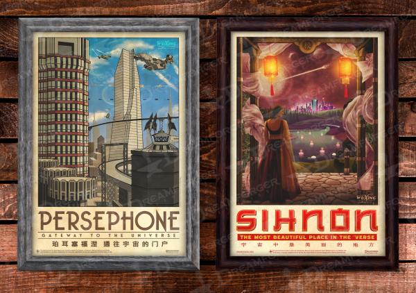 Firefly 11x17 Travel Poster Bundle (WuXing Travel Agency series) • Persephone / Whitefall / Sihnon picture