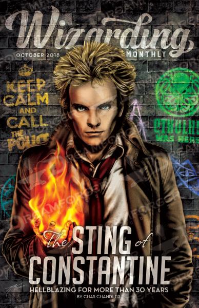 The Sting of Constantine Magazine Poster 11" x 17" Hand-Drawn Custom Art