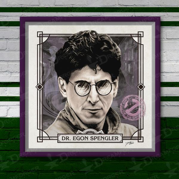 Dr Egon Spengler 6" x 6" Hand-Drawn Custom Ghostbusters Fan Art • Limited Giclee Print picture