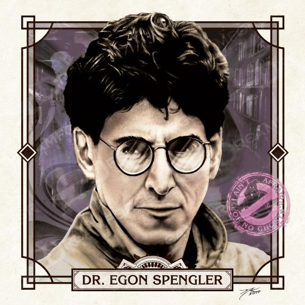 Dr Egon Spengler 6" x 6" Hand-Drawn Custom Ghostbusters Fan Art • Limited Giclee Print picture