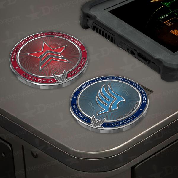 Mass Effect "Paragon/Renegade" Morality Metal Coin (with Glow-In-The-Dark Enamel) [PREORDER] picture