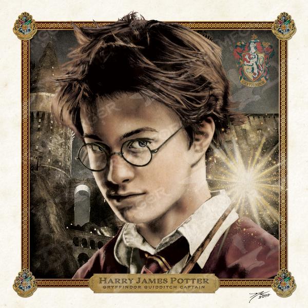 Harry Potter Limited Edition Print Art 6" x 6" Mini Hand Drawn Wizarding World Fan Art • Limited Giclée Print picture