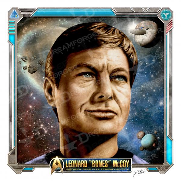 Dr McCoy Star Trek Limited Edition Print • Starfleet Academy Character Portrait Series 6 x 6" Hand Drawn Art • Limited Giclée Print picture