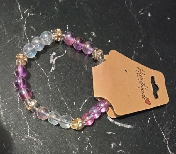 Pink and clear beads bracelet