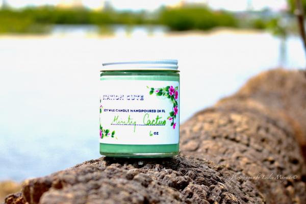 Minty Cactus soy wax candle picture