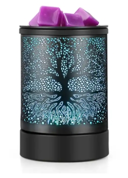 Black metal garden tree LED color changing lightwax melt warmer picture