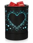 White metal heart LED color changing light wax melt warmer