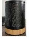 Black metal tree with wood base LED color changing light wax melt warmer