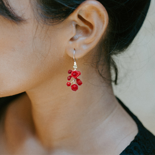 Hot Red Necklace  Earrings Set picture