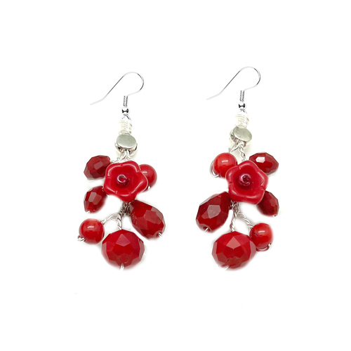 Hot Red Necklace  Earrings Set picture