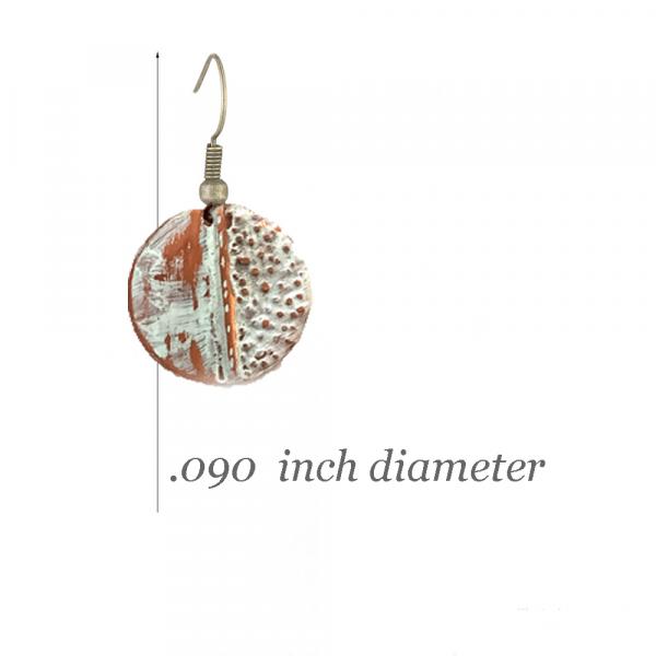 WHITE CIRCLE COPPER EARRINGS picture