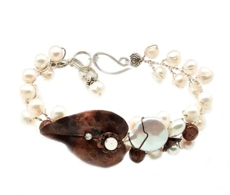 FRESHWATER PEARL COPPER BRACELET picture
