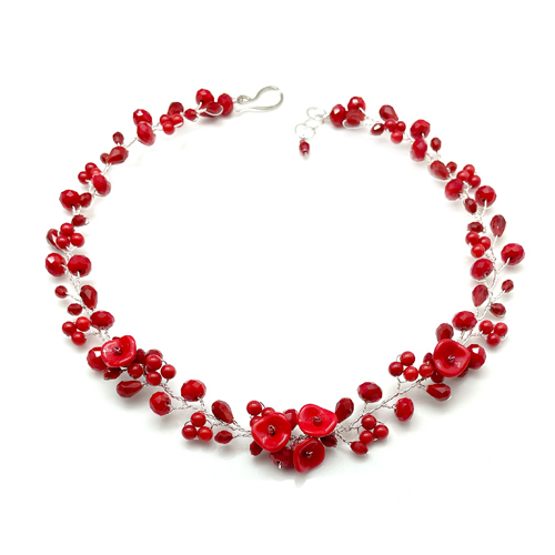 Hot Red Necklace  Earrings Set picture