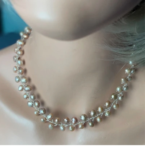 PEACH FRESHWATER PEARLS SET picture