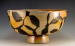 Brown and Gold Pedestal Serving Bowl