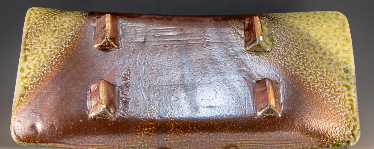 Brown and Yellow Leaf Rectangular Serving Tray picture