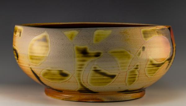 Gold Leaf Pattern Ceramic Serving Bowl picture