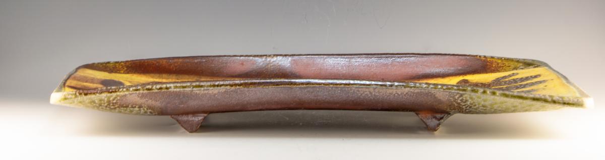 Brown and Yellow Leaf Rectangular Serving Tray picture