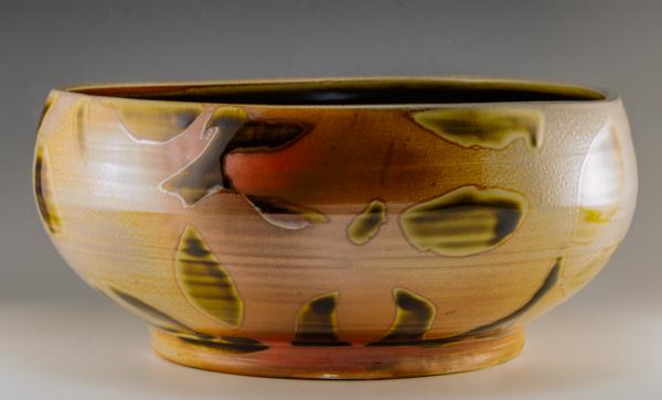 Gold Leaf Pattern Ceramic Serving Bowl picture
