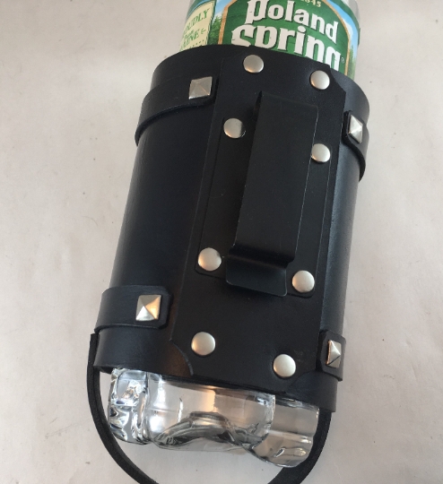 Studded leather water bottle holder picture