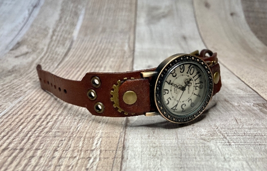 Narrow Brown Steampunk watch picture