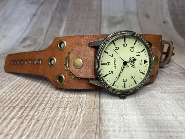 Narrow Brown Steampunk watch - (Small)