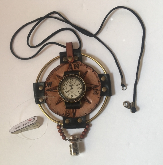 Steampunk necklace watch