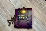 Purple Bag with Chain & Vintage Brass Fish Pin