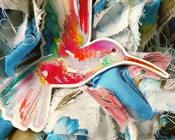 Hummingbird Rag Wreath picture