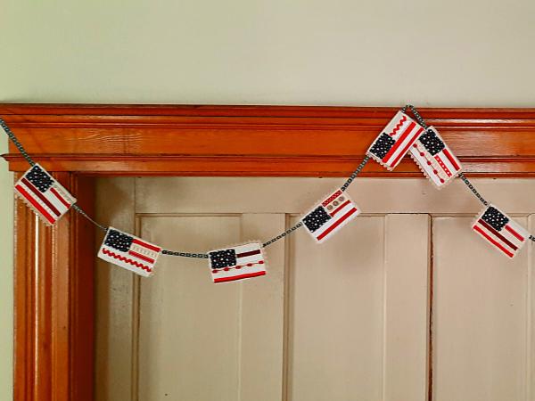 Vintage Linen American Flag Garland picture