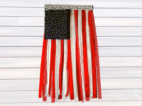 Small American Ribbon and Lace Flag