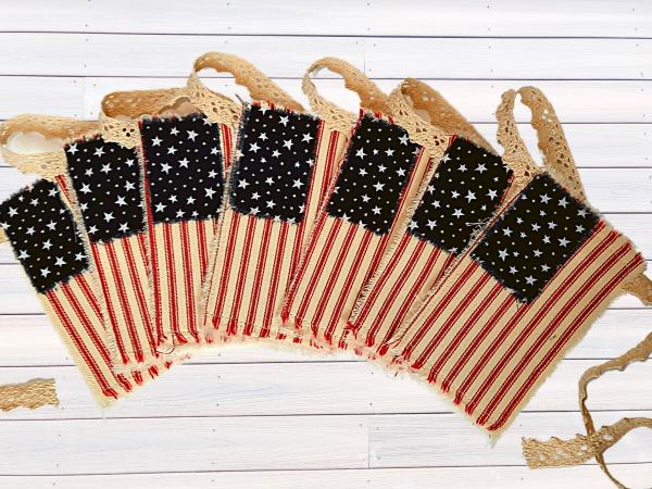 Mini American Flag on Lace Garland picture