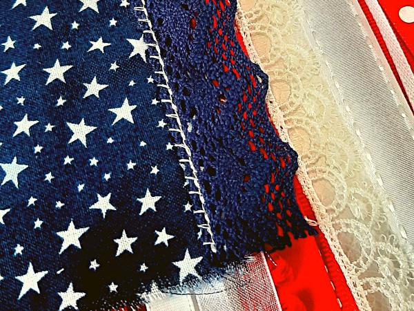 Small American Ribbon and Lace Flag picture