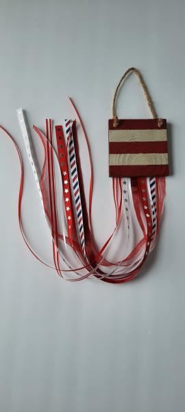 Wooden American Flag Stripes with Streamers picture