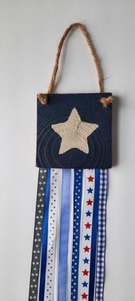 Wooden American Flag Stars with Streamers