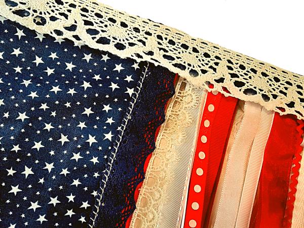 Small American Ribbon and Lace Flag picture