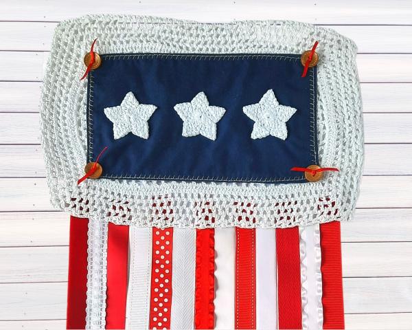 Stars and Stripes American Flag Doily Wall Hanging picture