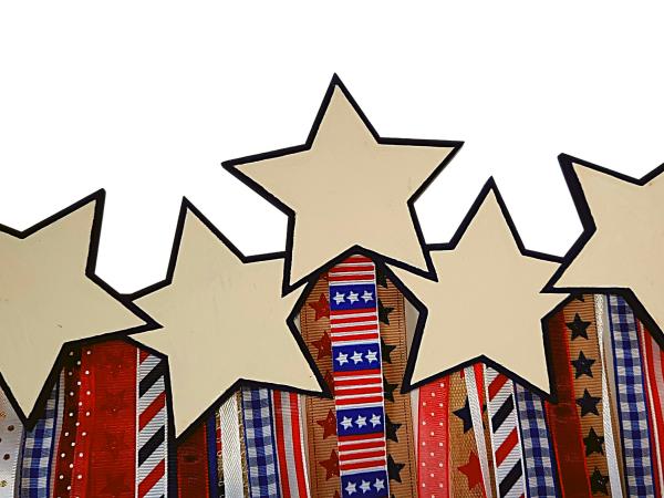 Patriotic Stars and Stripes with Ribbon Streams Wall Hanging picture