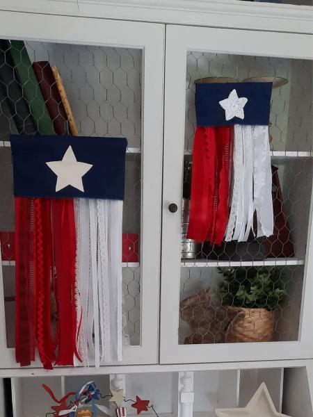 Mini Texas State Flag with Ribbon and Lace Wall Hanging picture