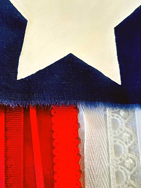 Small Texas State Flag with Ribbon and Lace Wall Hanging picture