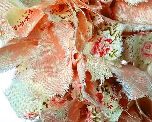Pink Flower Rag Wreath picture