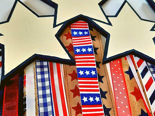 Patriotic Stars and Stripes with Ribbon Streams Wall Hanging picture