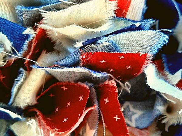 Patriotic Muslin Rag Wreath picture