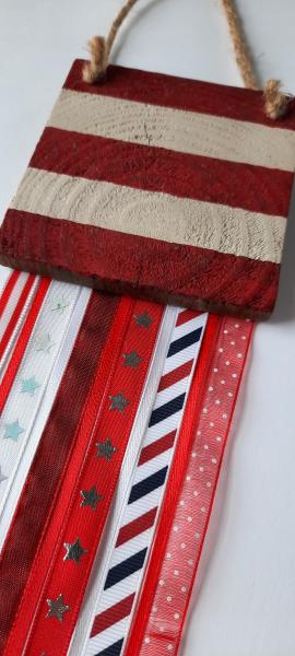 Wooden American Flag Stripes with Streamers picture