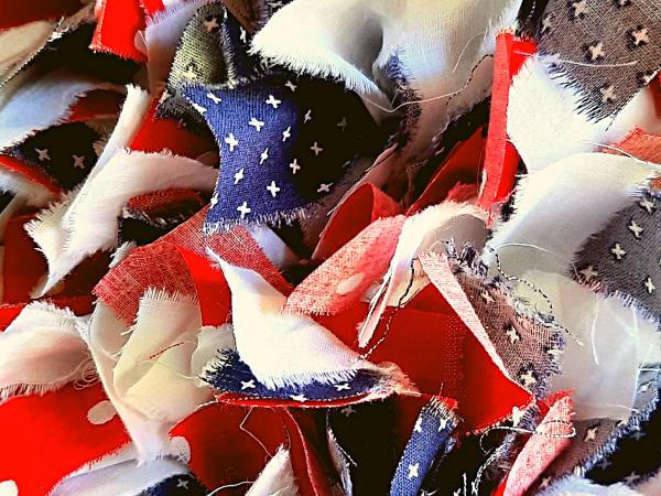 Patriotic Dots Rag Wreath picture