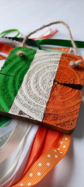 Mini Wooden Irish Flag with Streamers picture