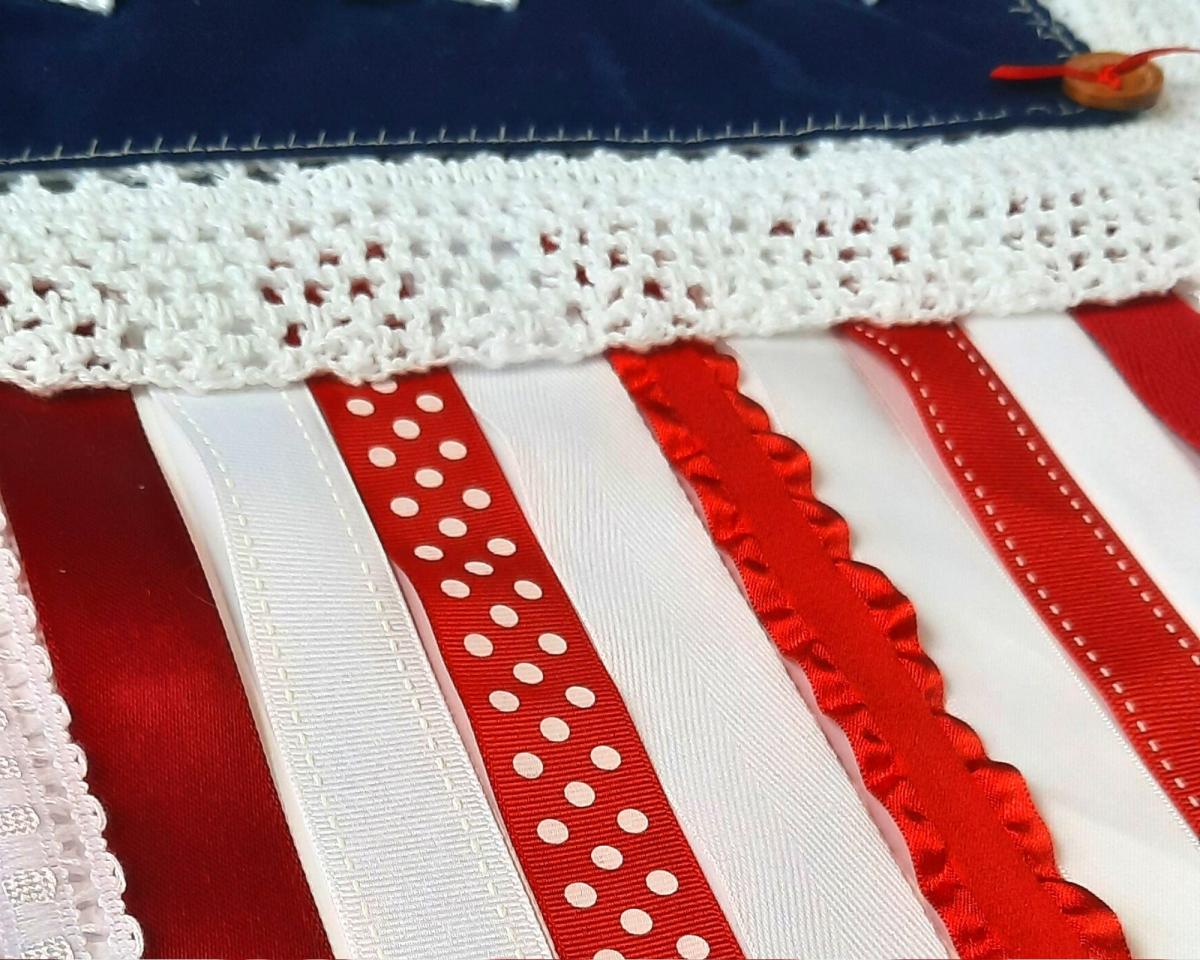 Stars and Stripes American Flag Doily Wall Hanging picture