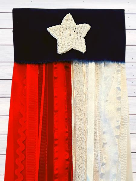 Mini Texas State Flag with Ribbon and Lace Wall Hanging picture